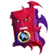 Dexther, my gaming avatar: a red demonic book with a glowing orb
