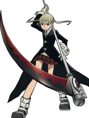Maka Albarn holding Soul in scythe form